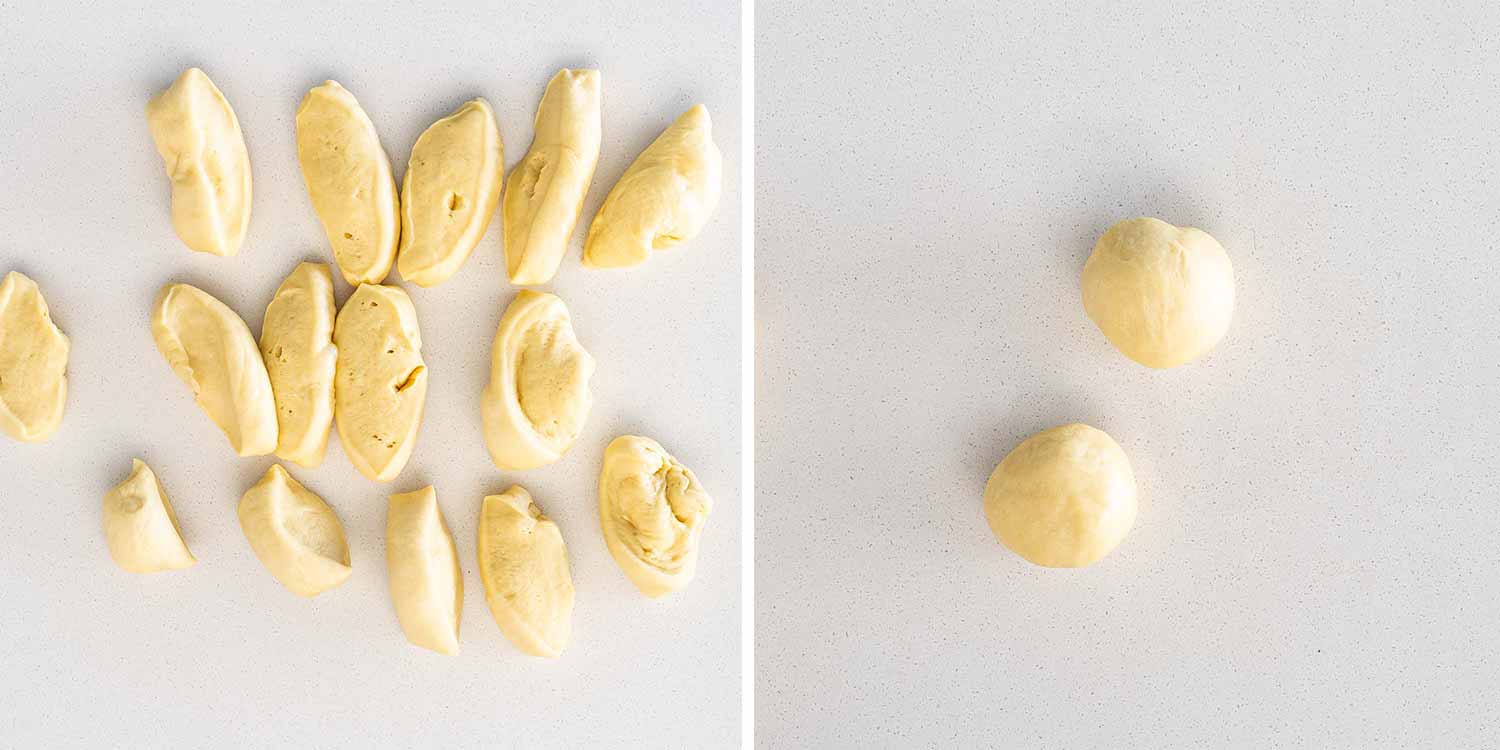 process shots showing how to make classic dinner rolls.