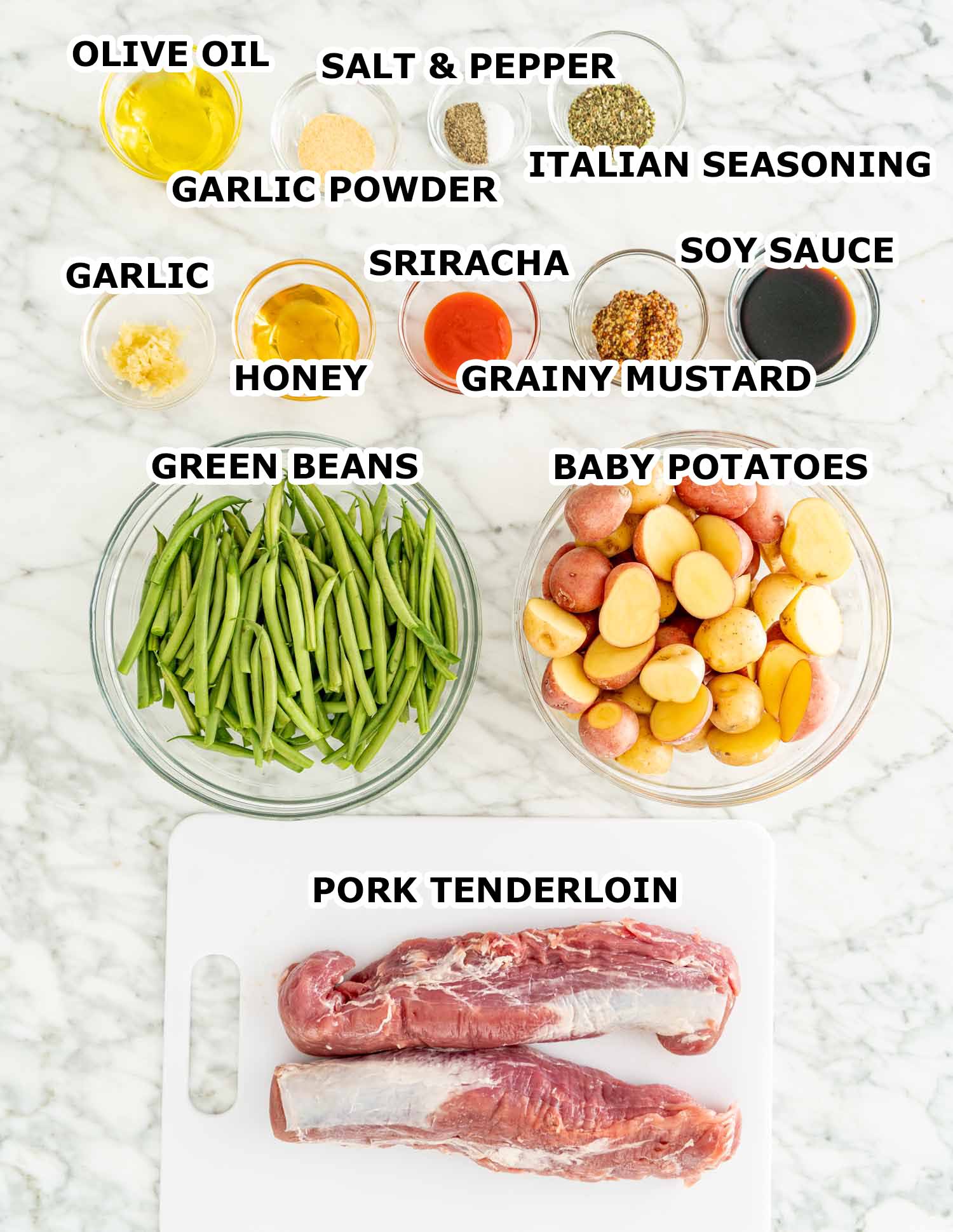 ingredients needed to make honey mustard pork tenderloin.