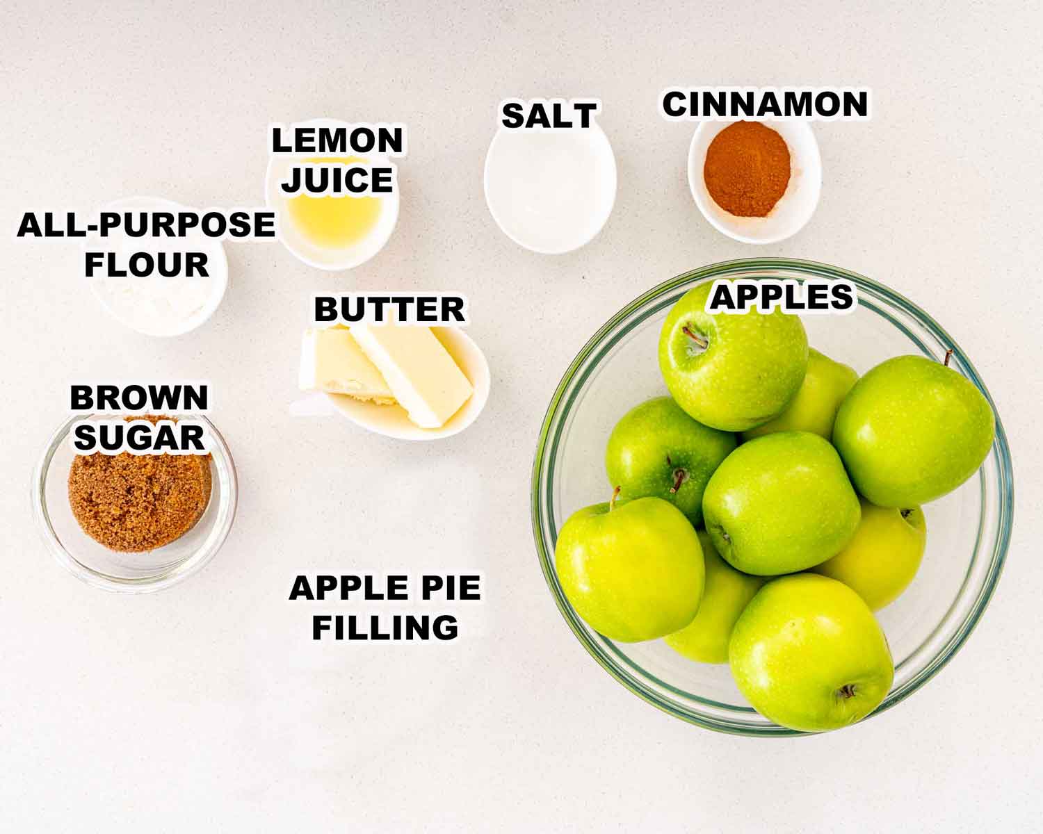 ingredients needed to make apple pie filling.