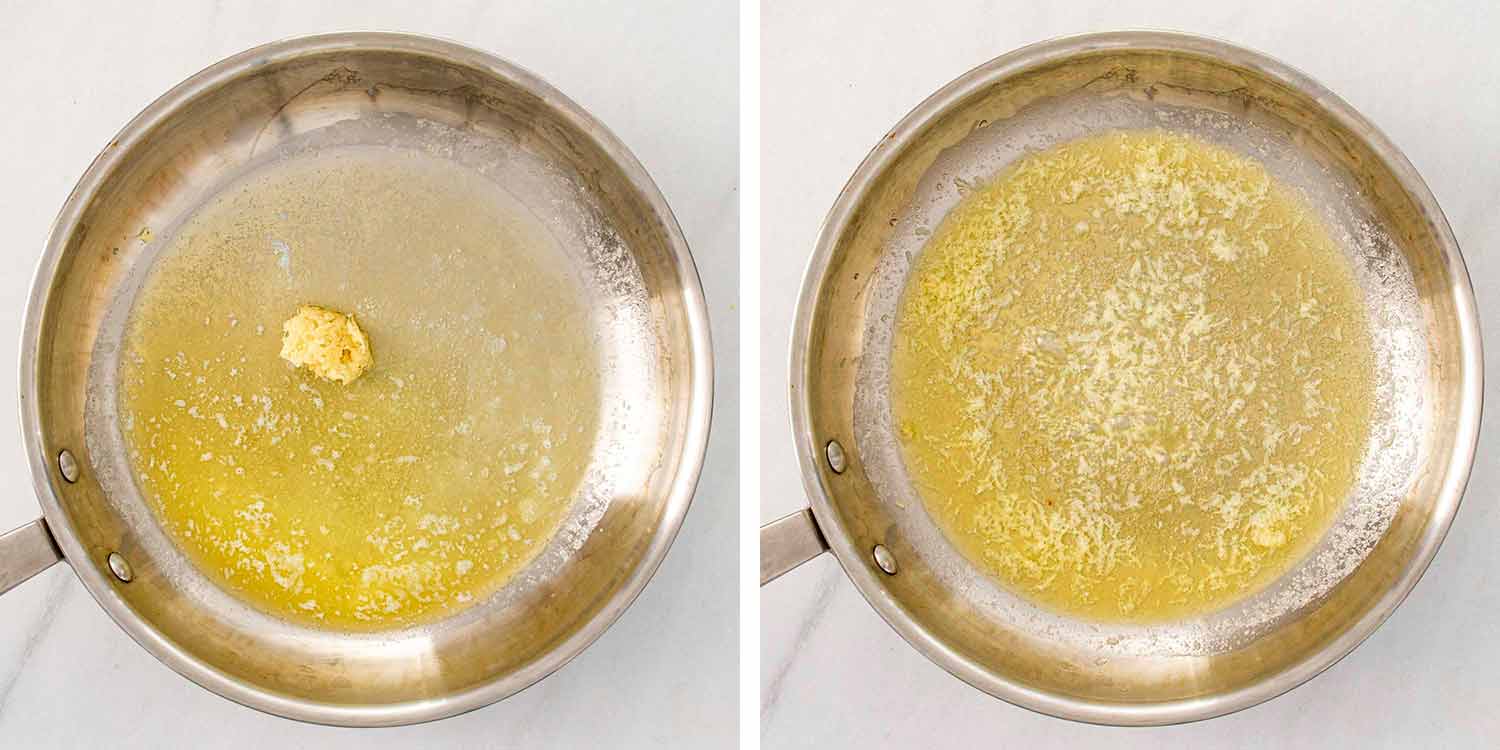 process shots showing how to make scalloped potatoes.