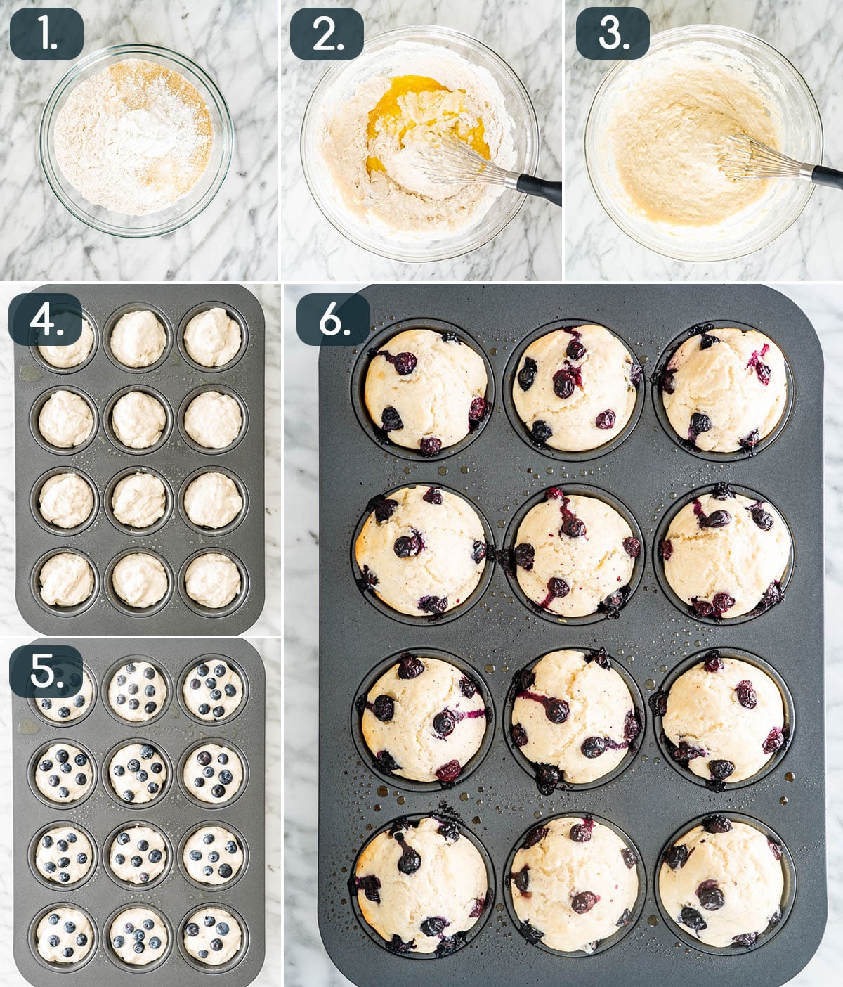 process shots showing how to make Pancake Muffins