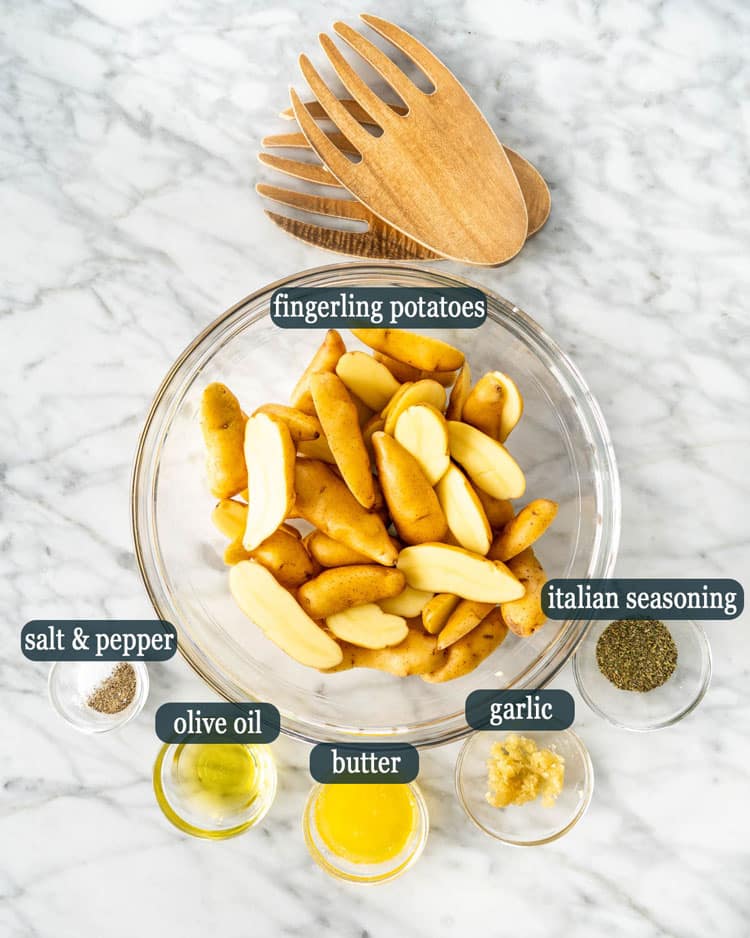 ingredients for roasted fingerling potatoes