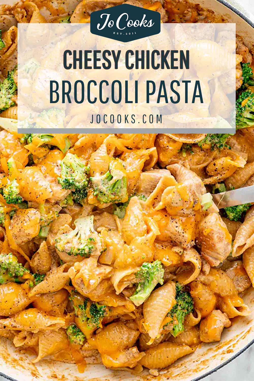 pin for cheesy chicken broccoli pasta.