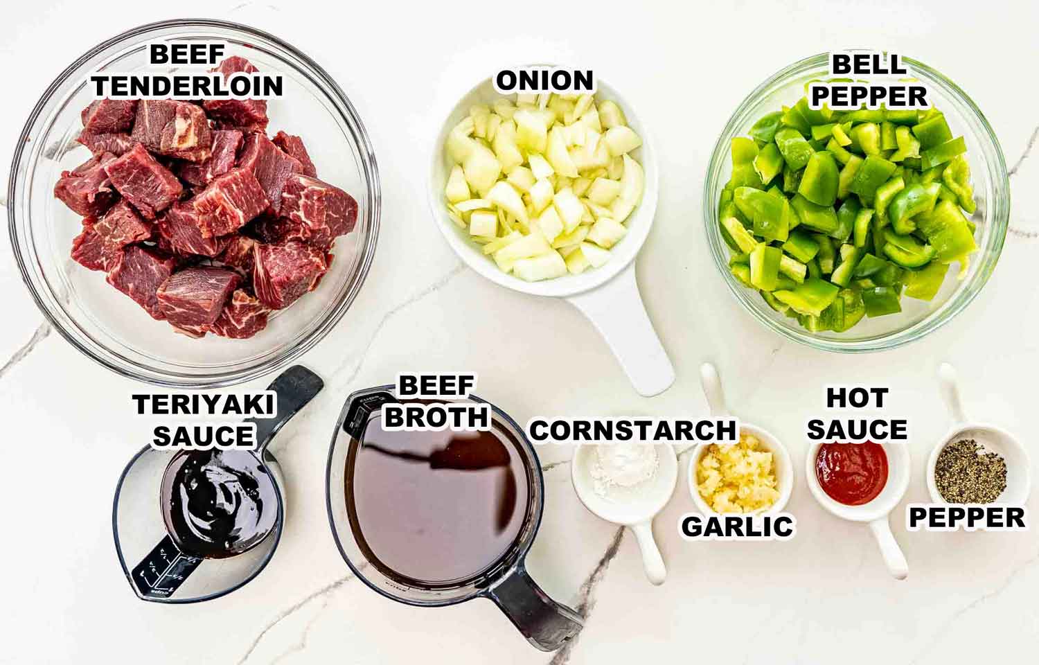 ingredients needed to make slow cooker pepper steak.