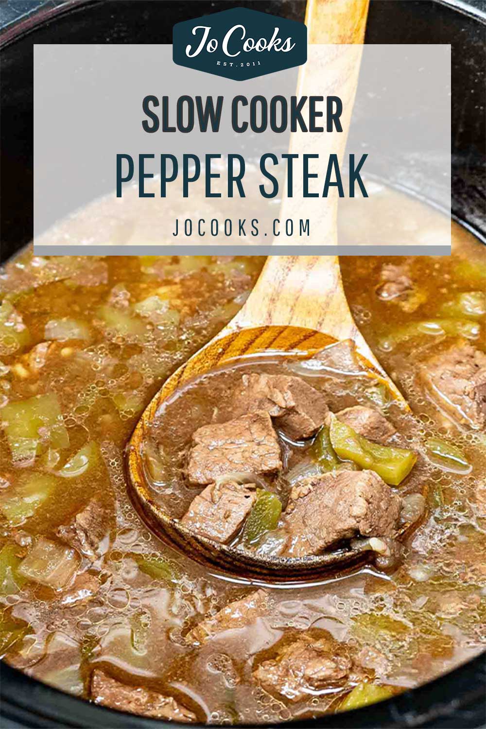pin for slow cooker pepper steak.