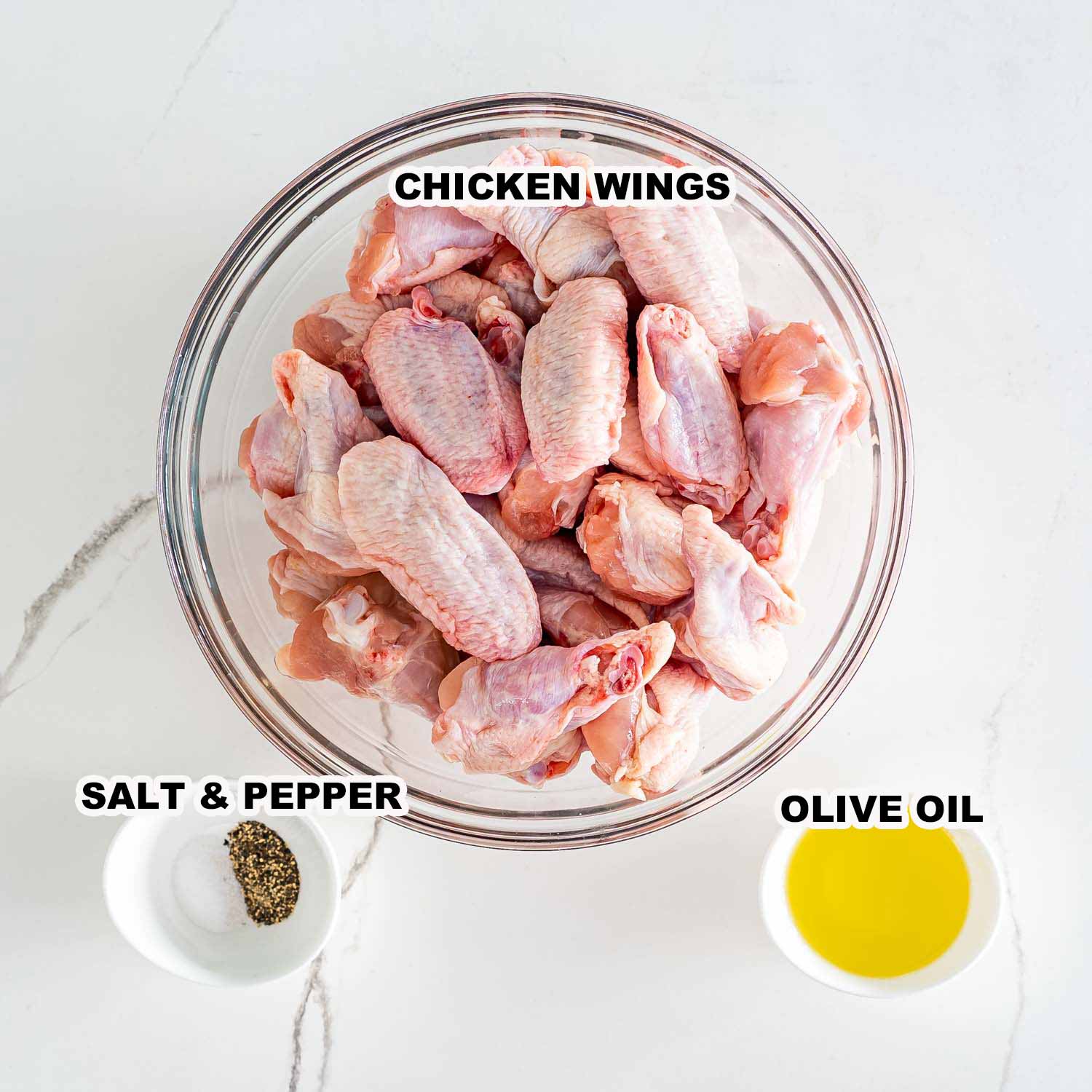 ingredients needed to make air fryer chicken wings.