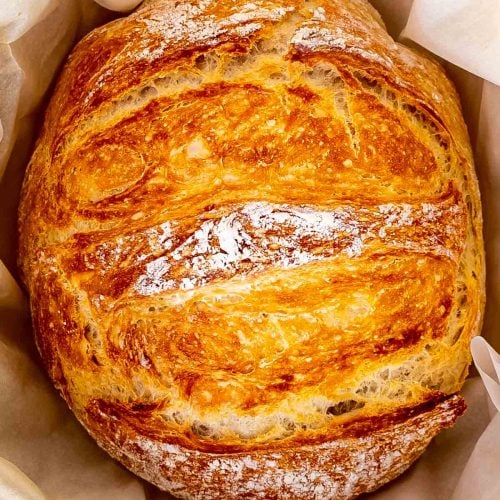 No Knead Crusty Dutch Oven Bread - Easy, Only Four Ingredients