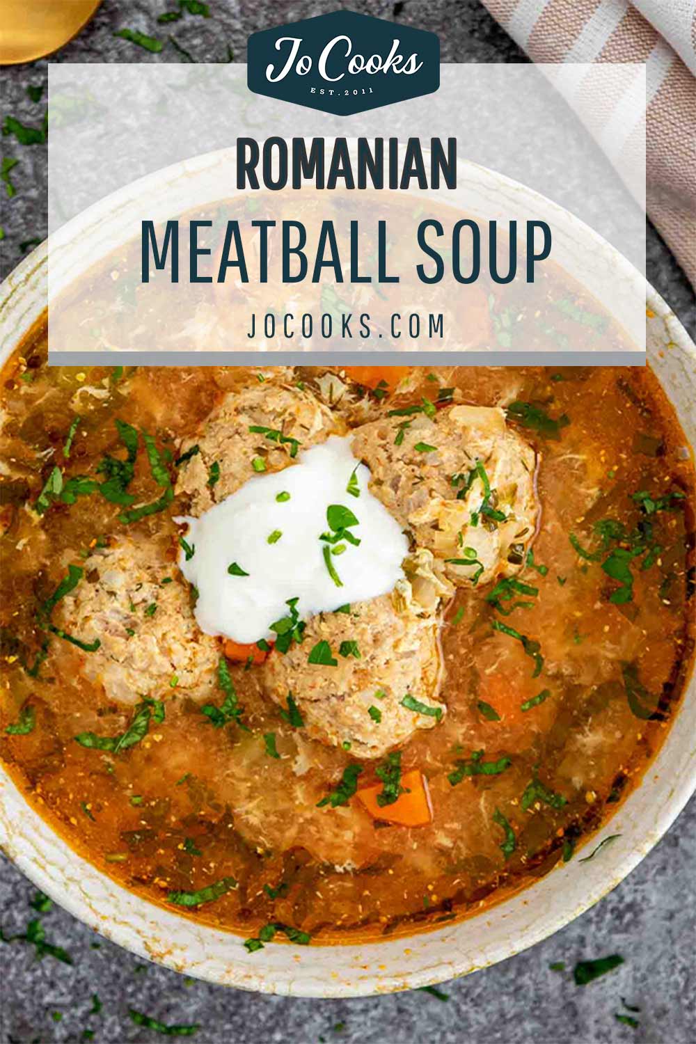 pin for romanian meatball soup.