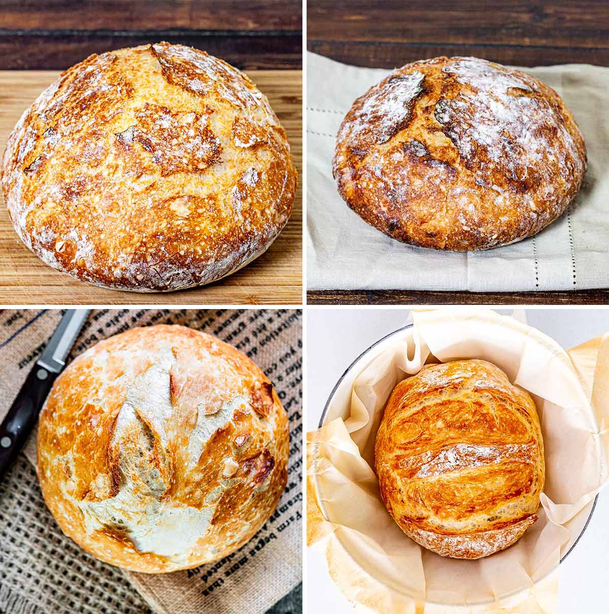 various no knead breads made over the years.