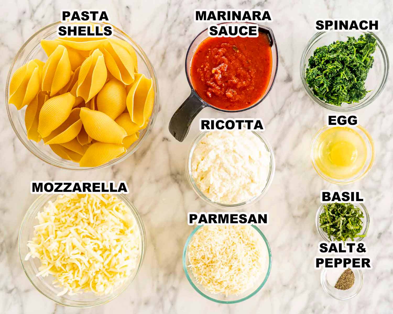 ingredients needed to make stuffed shells.