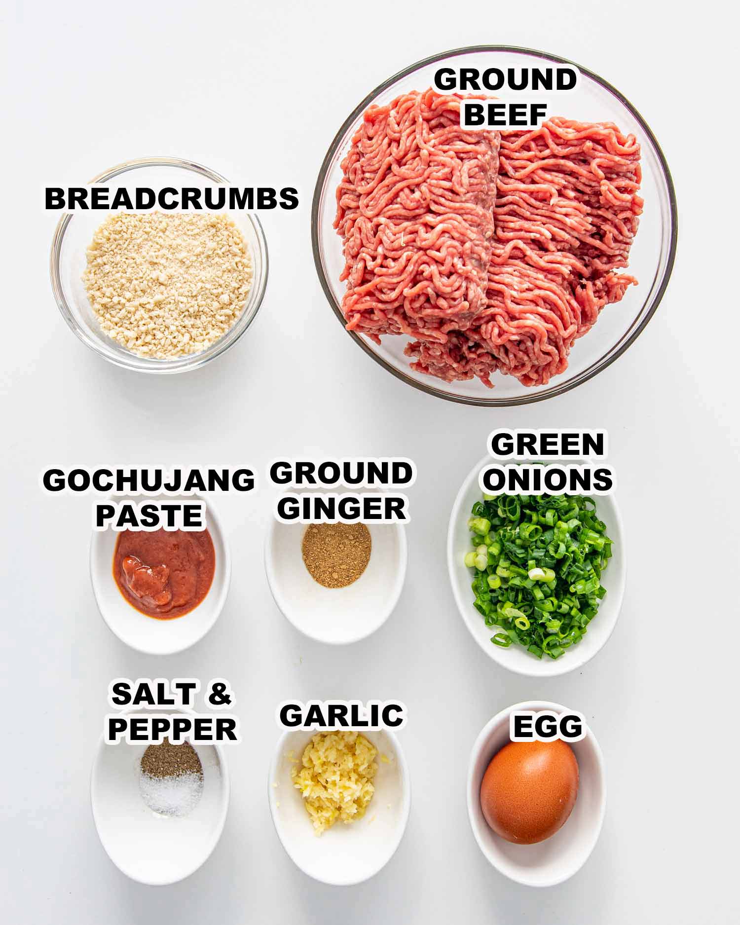 ingredients needed to make korean meatballs.