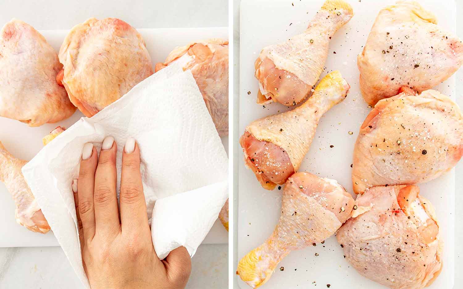 process shots showing how to make chicken paprikash.