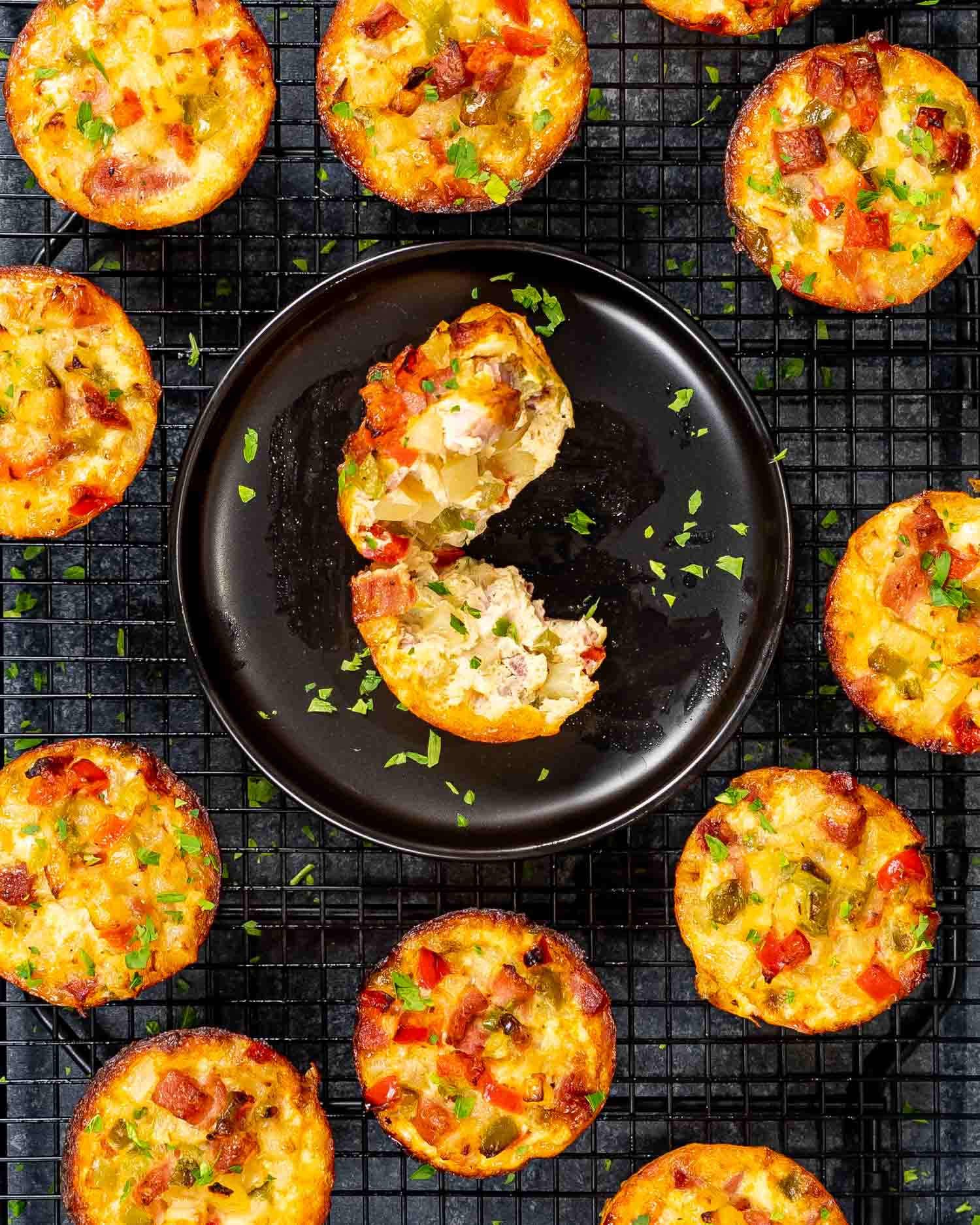 leftover ham and cheese breakfast muffins