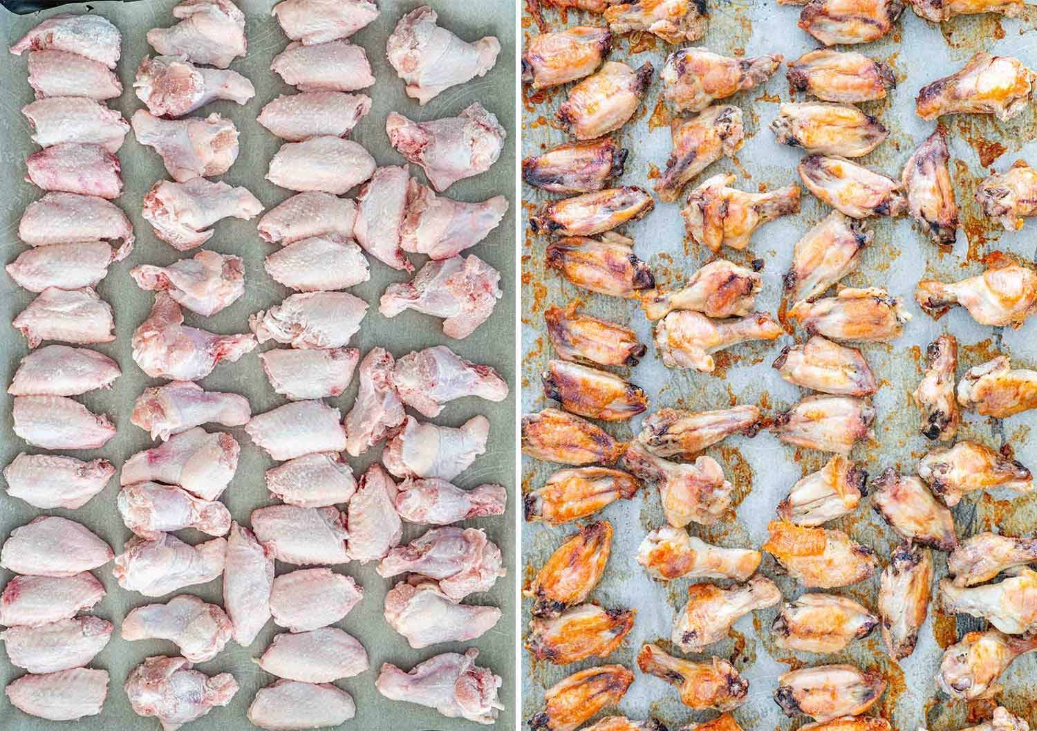 process shots showing how to make lemon pepper wings.