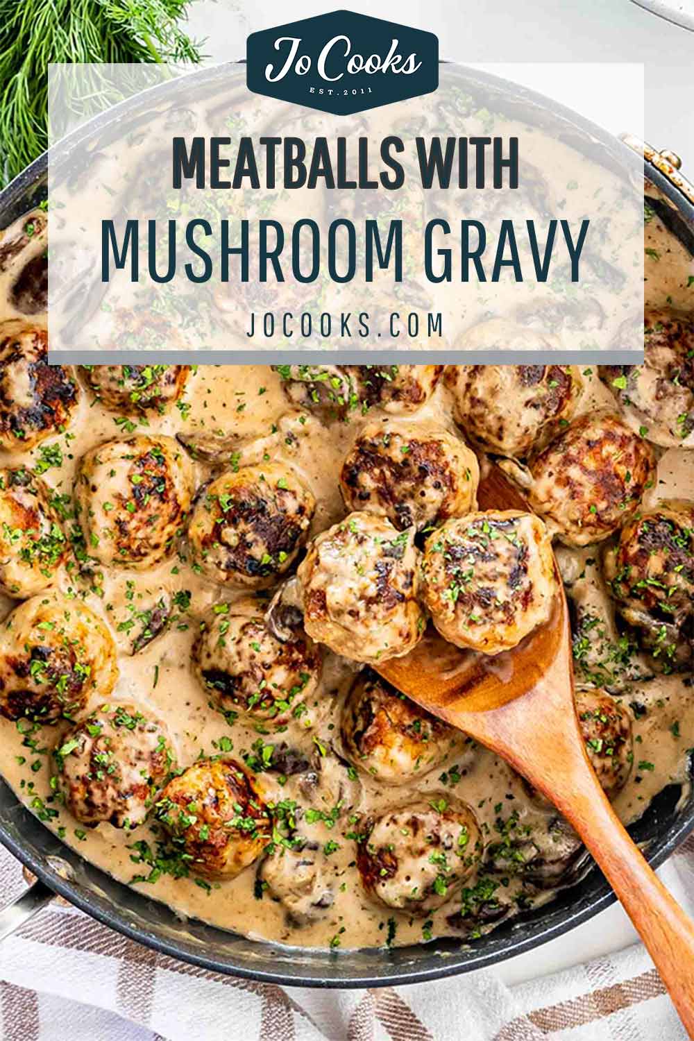 pin for meatballs with mushroom gravy.