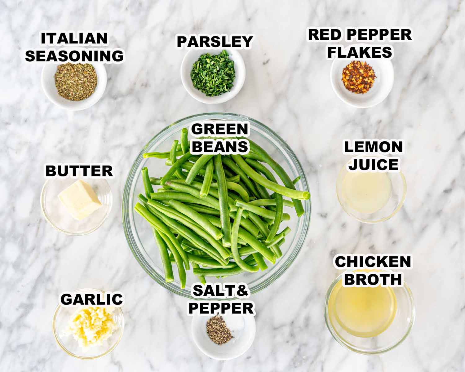 ingredients needed to make skillet green beans.