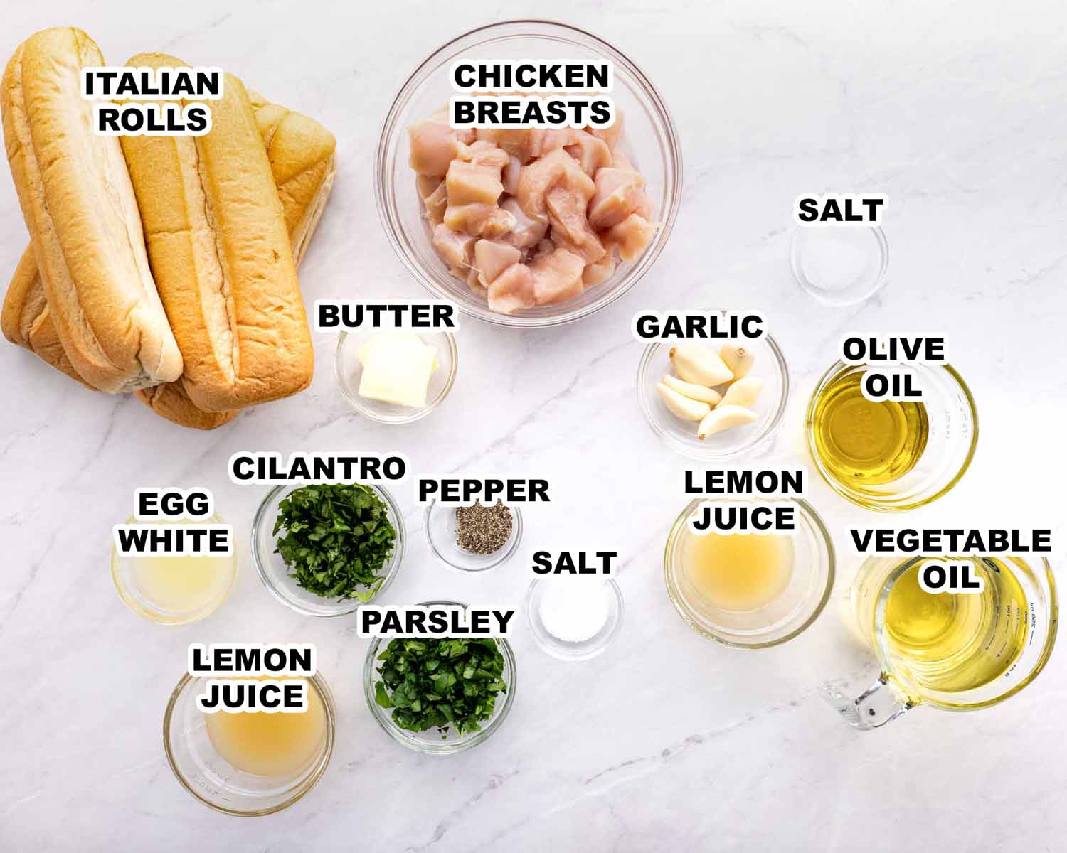 ingredients needed to make marinated chicken spiedies.