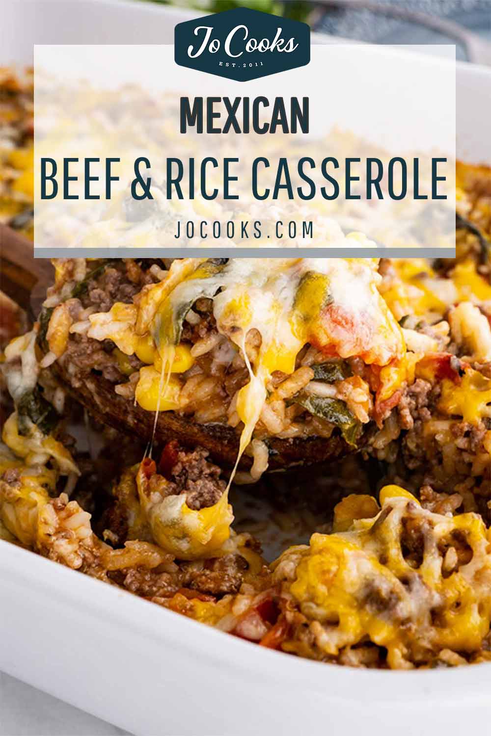 pin for mexican beef and rice casserole.