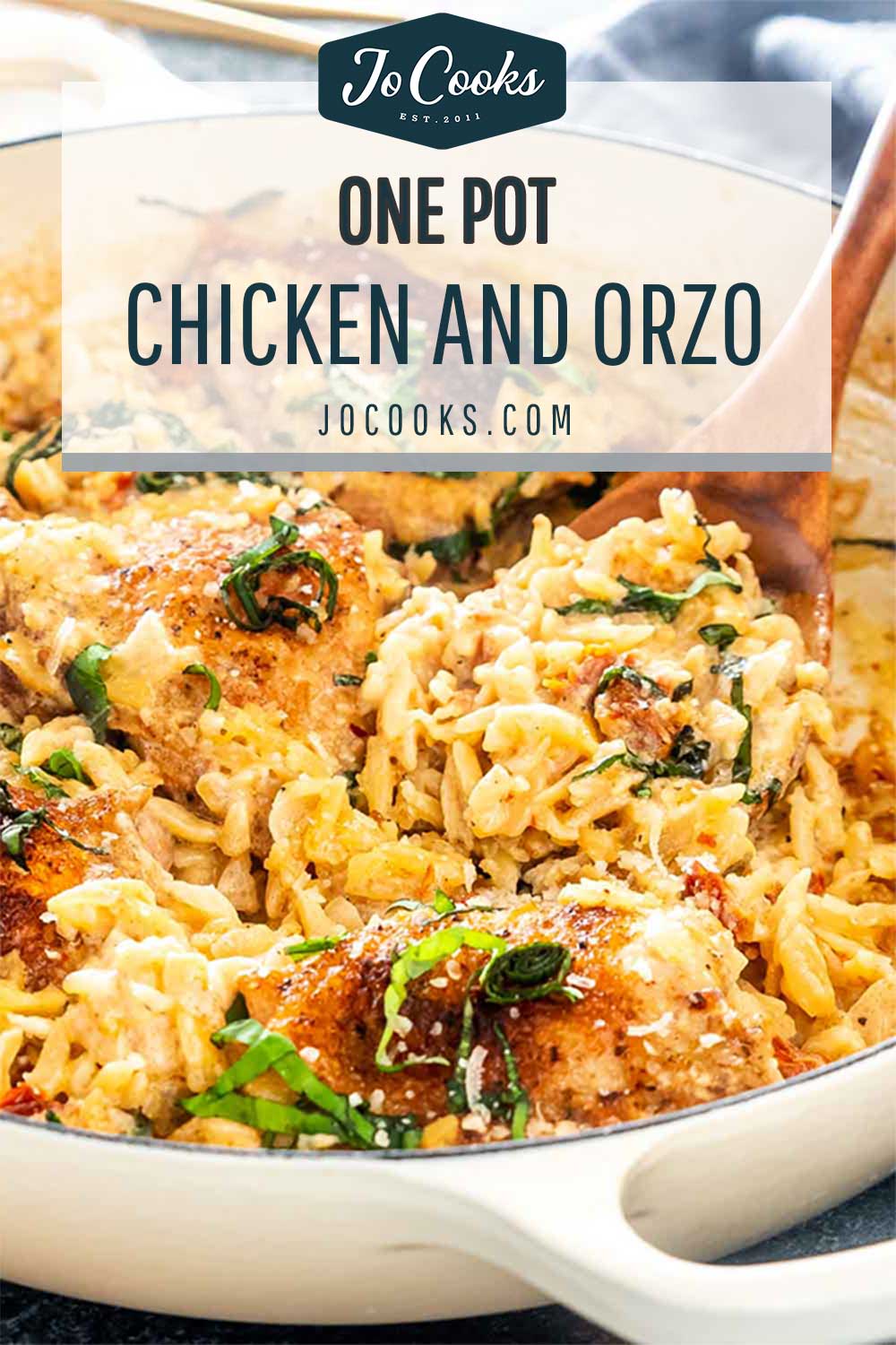 pin for one pot chicken and orzo.