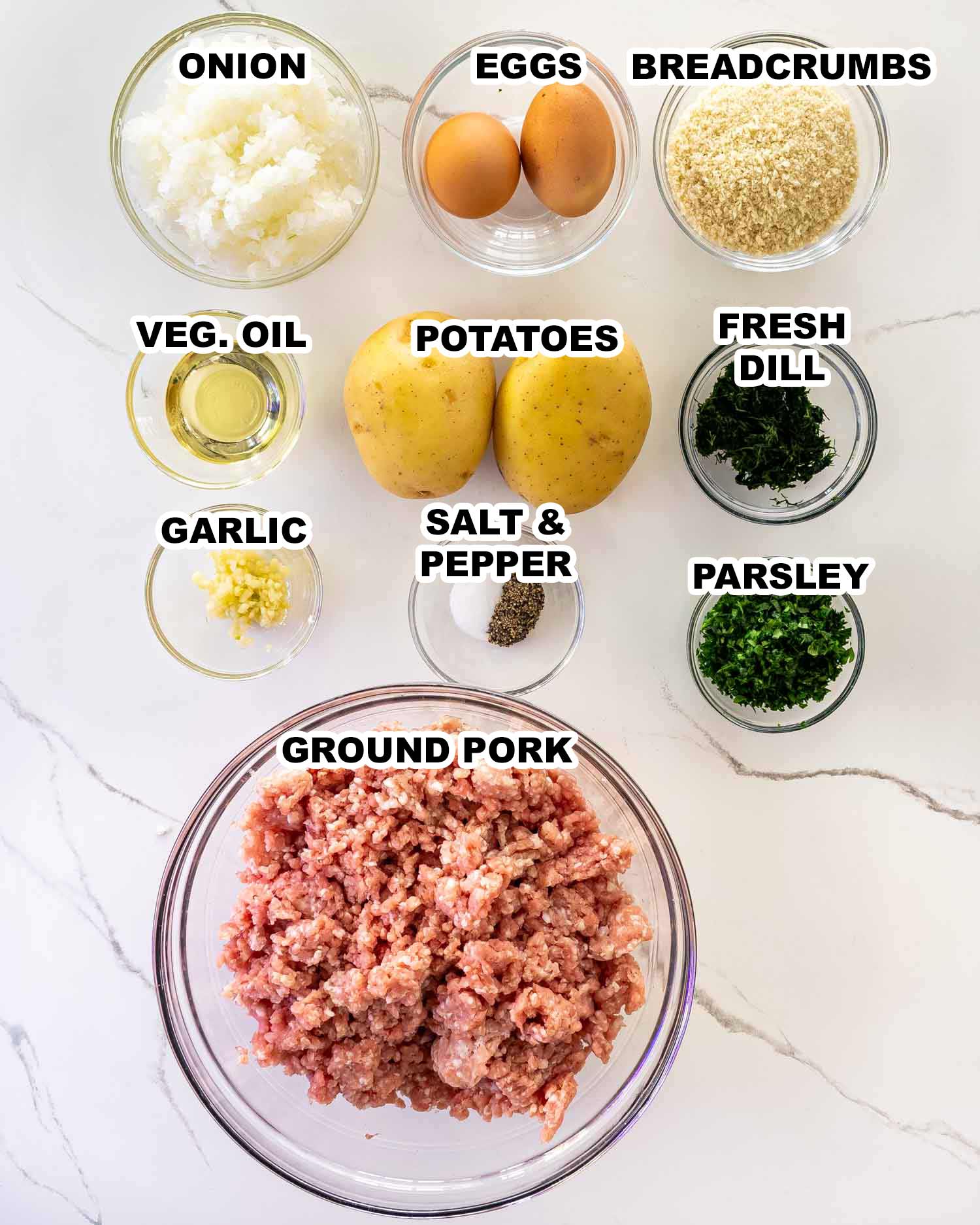 ingredients needed to make romanian meatballs.