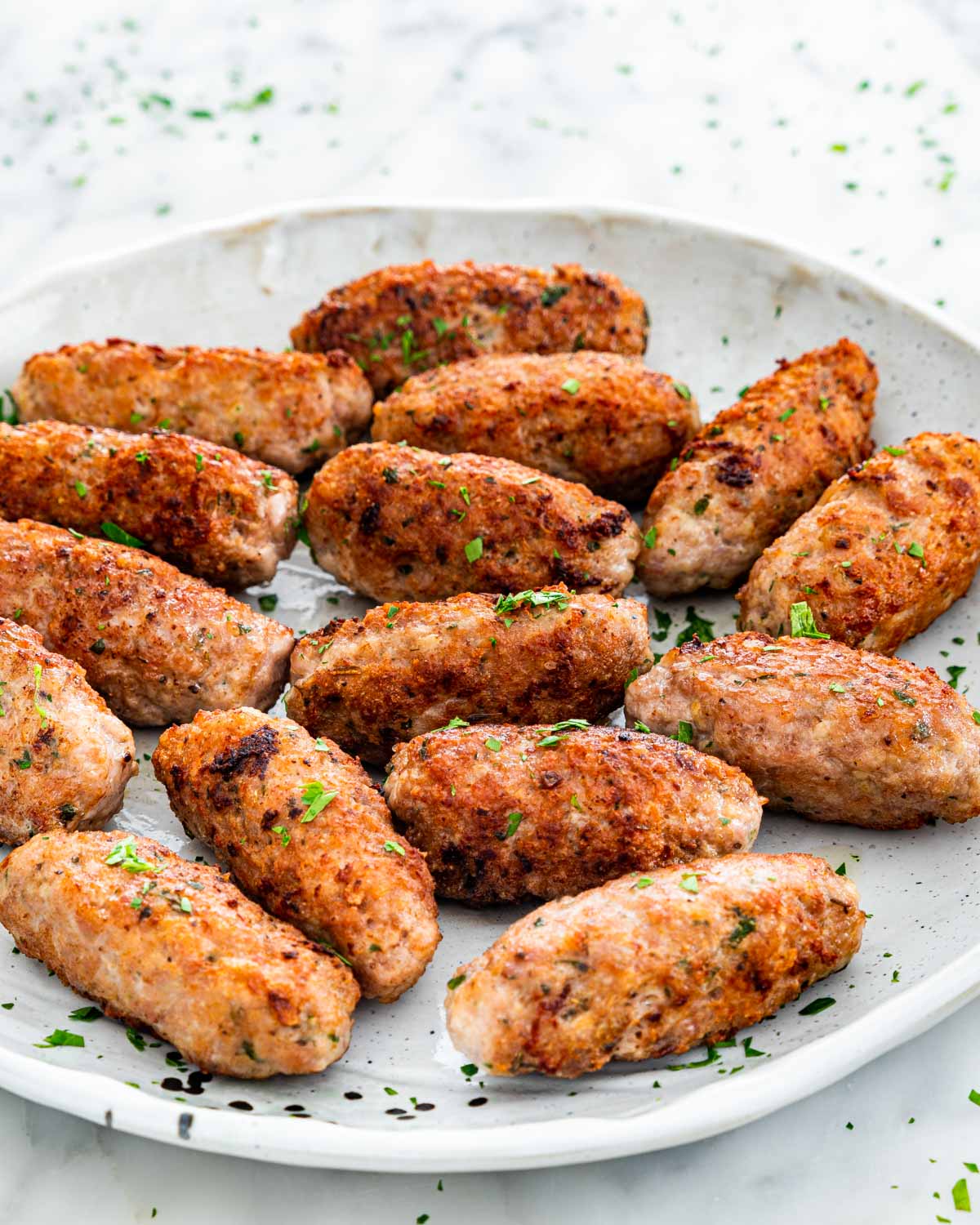 pork sausages on a plate