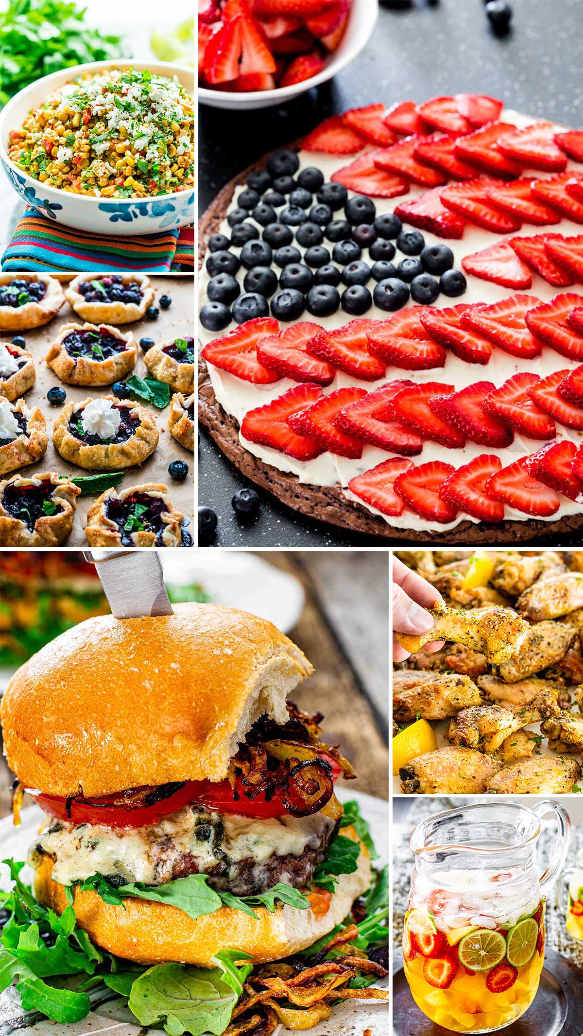 photo collage of 4th of july recipes