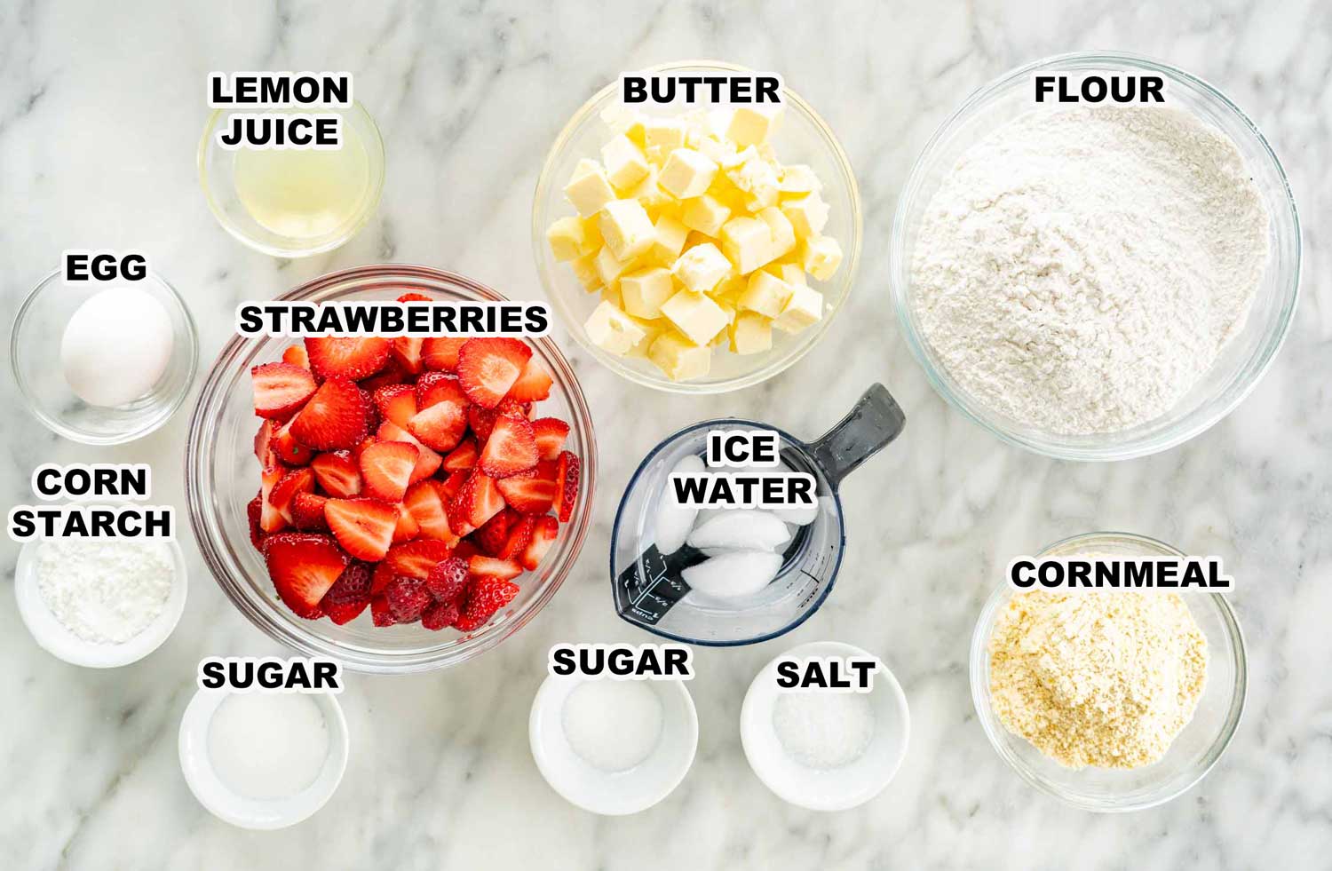 ingredients needed to make strawberry galette.