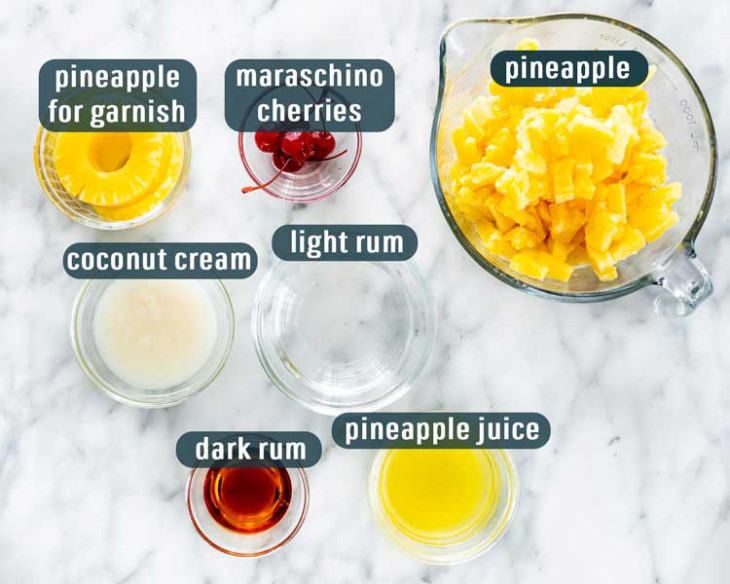 Pina Colada Ingredients List