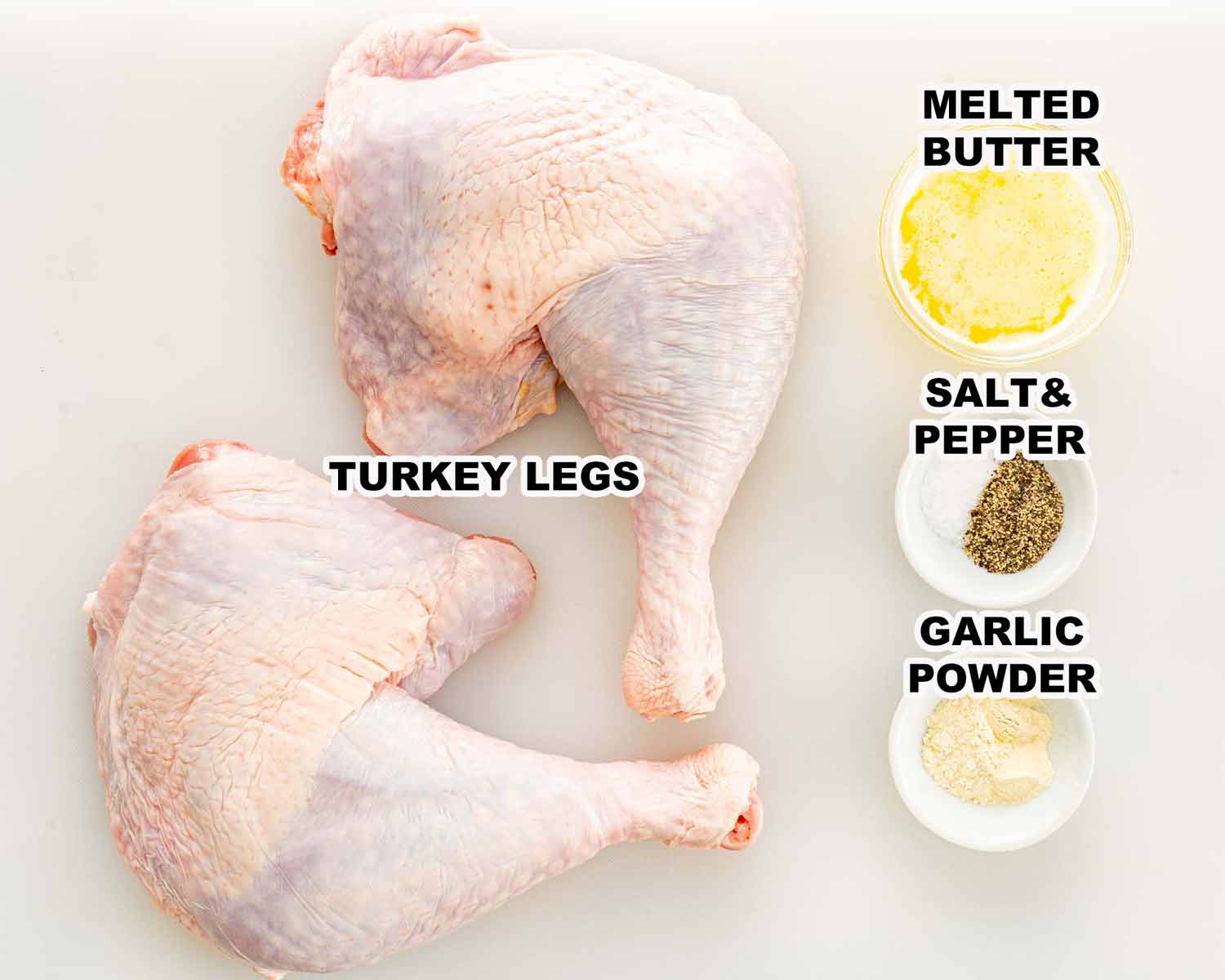 ingredients needed to make roasted turkey legs.