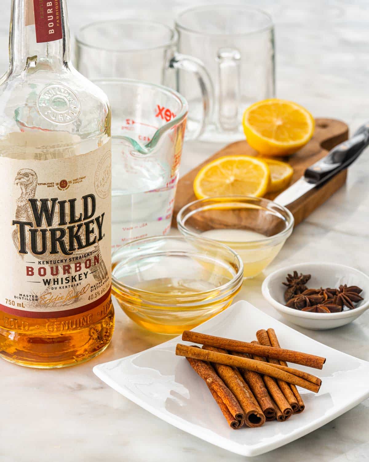 ingredients needed for making a hot toddy.