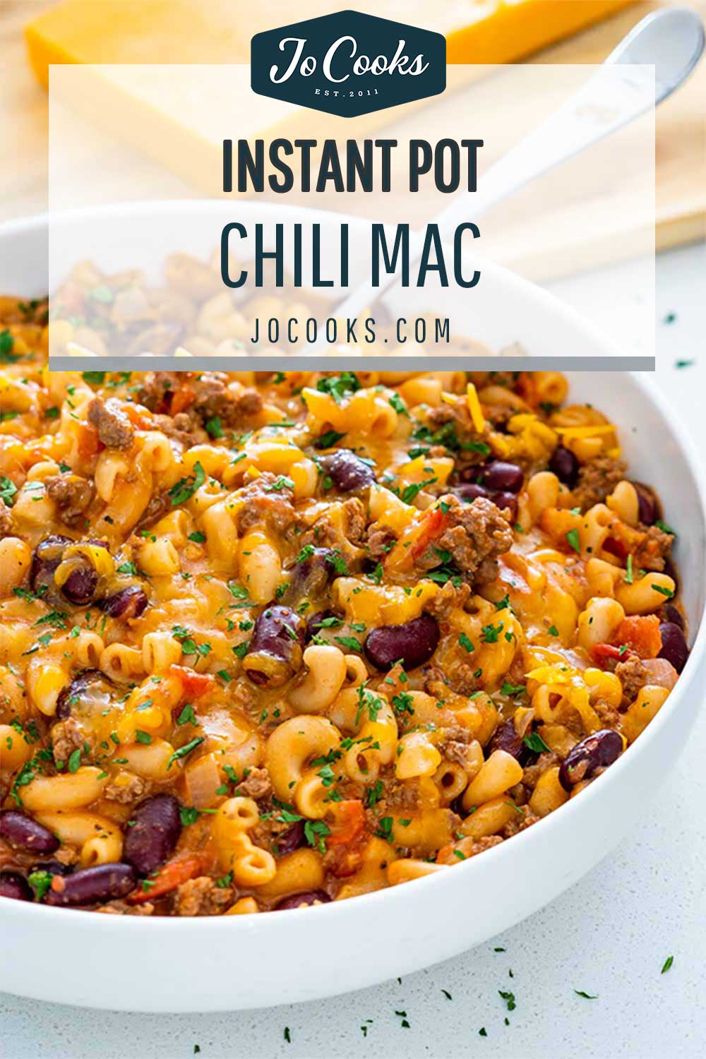 pin for instant pot chili mac.