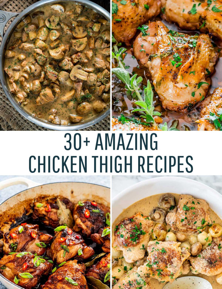 collage for chicken thigh recipes.