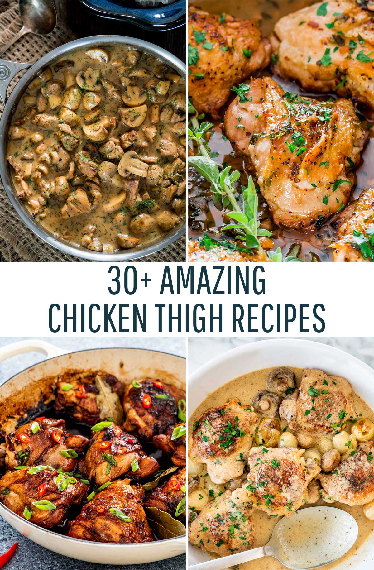 collage for chicken thigh recipes.