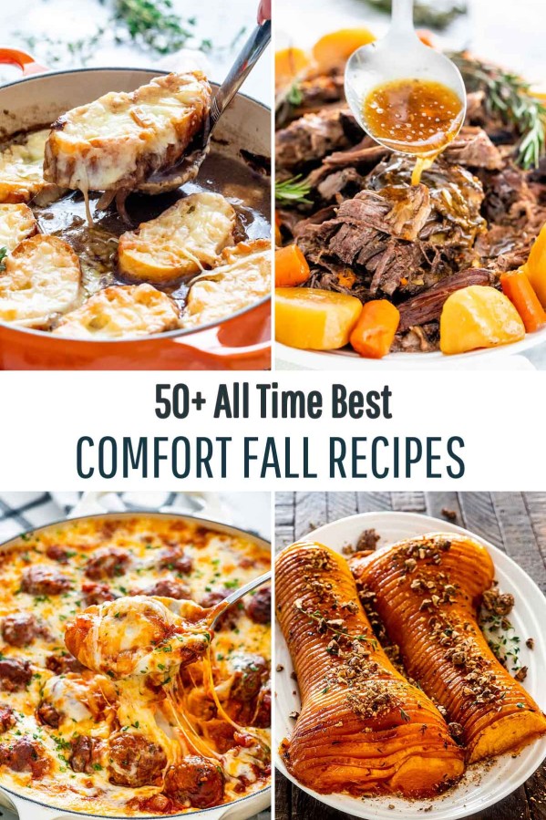 comfort fall recipes collage.