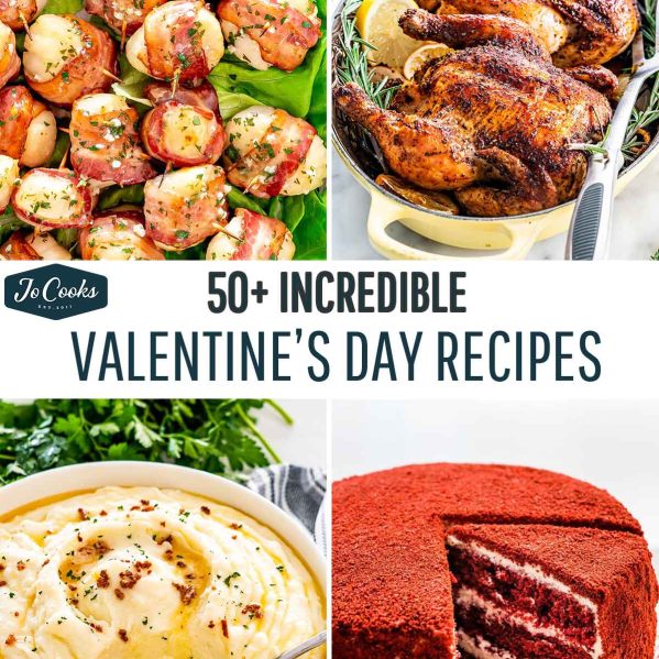 collage of valentine's day recipes.