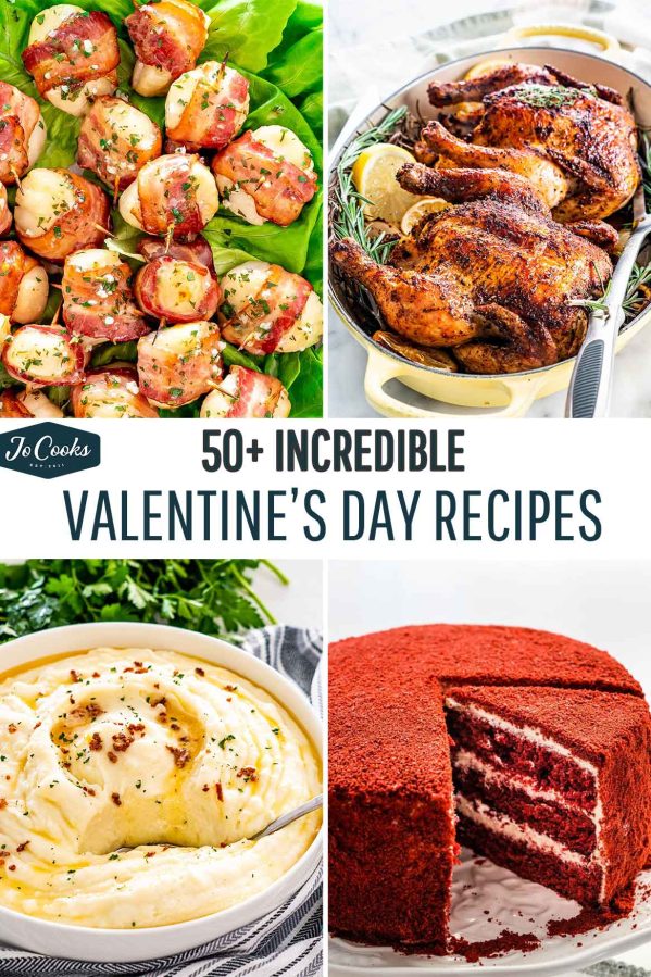 collage of valentine's day recipes.