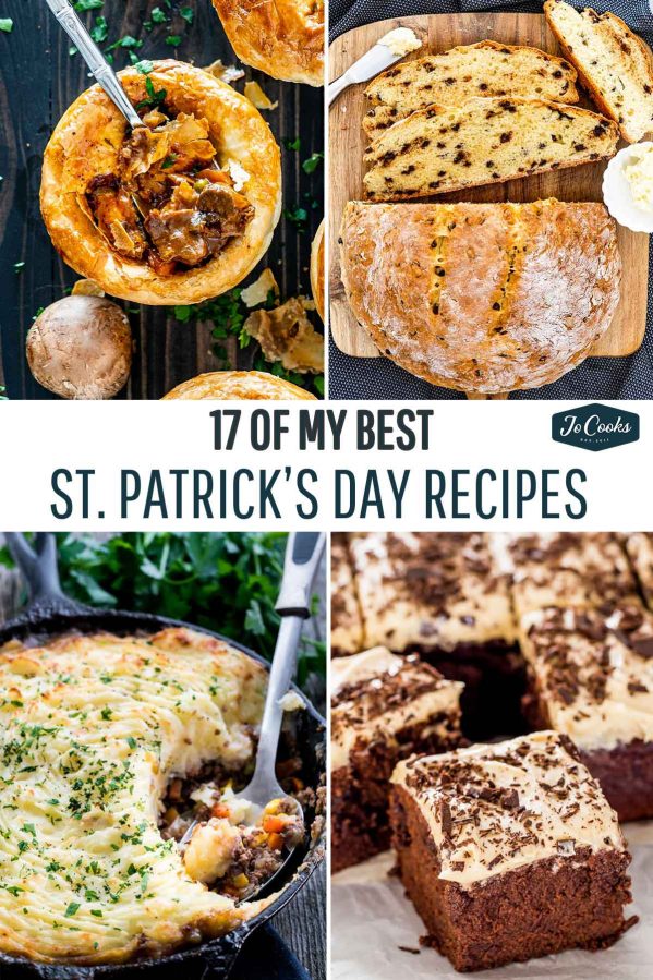 collage pin for st. patrick's day recipes.