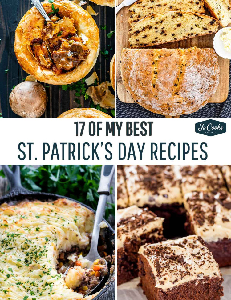 collage pin for st. patrick's day recipes.