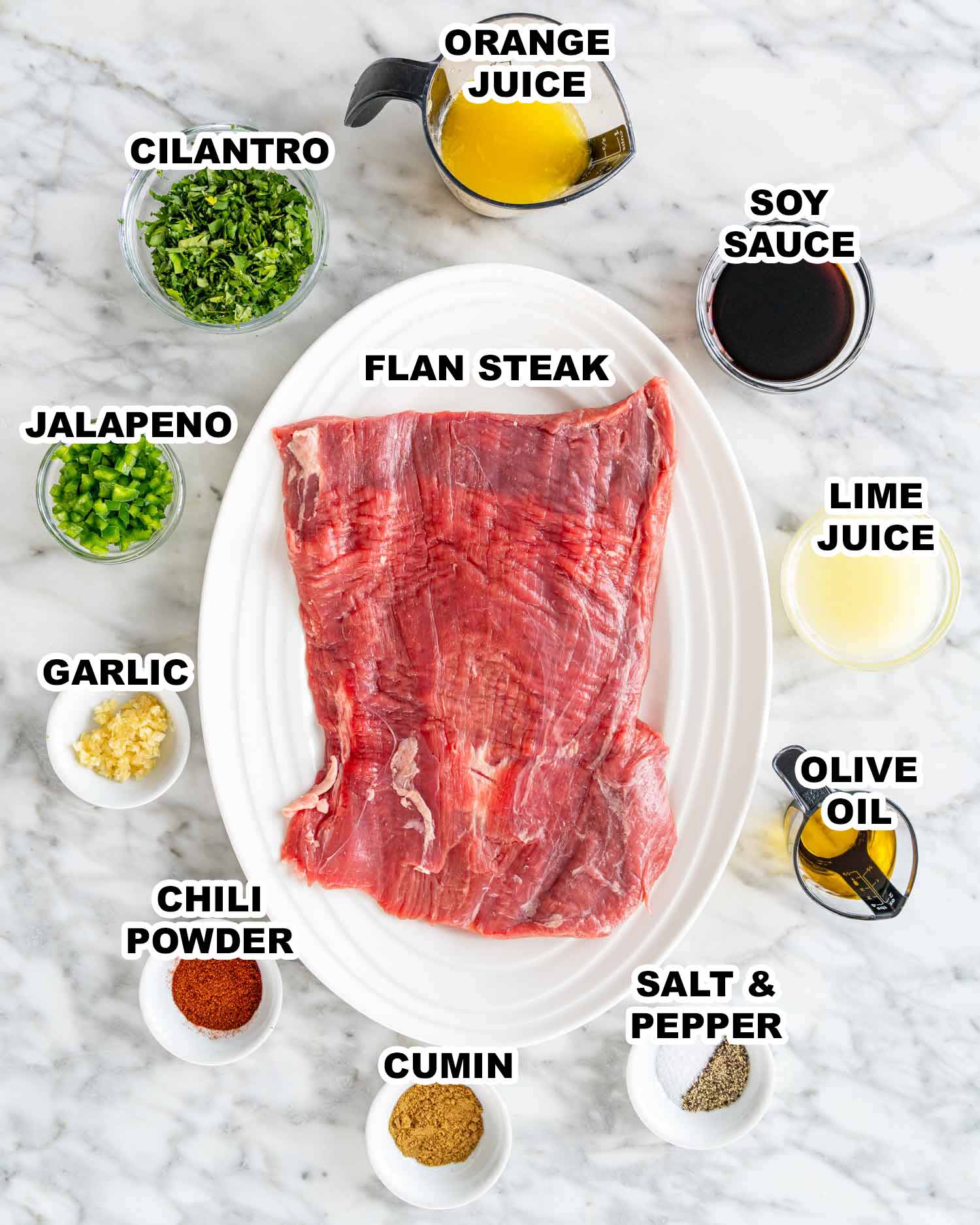 ingredients needed to carne asada.