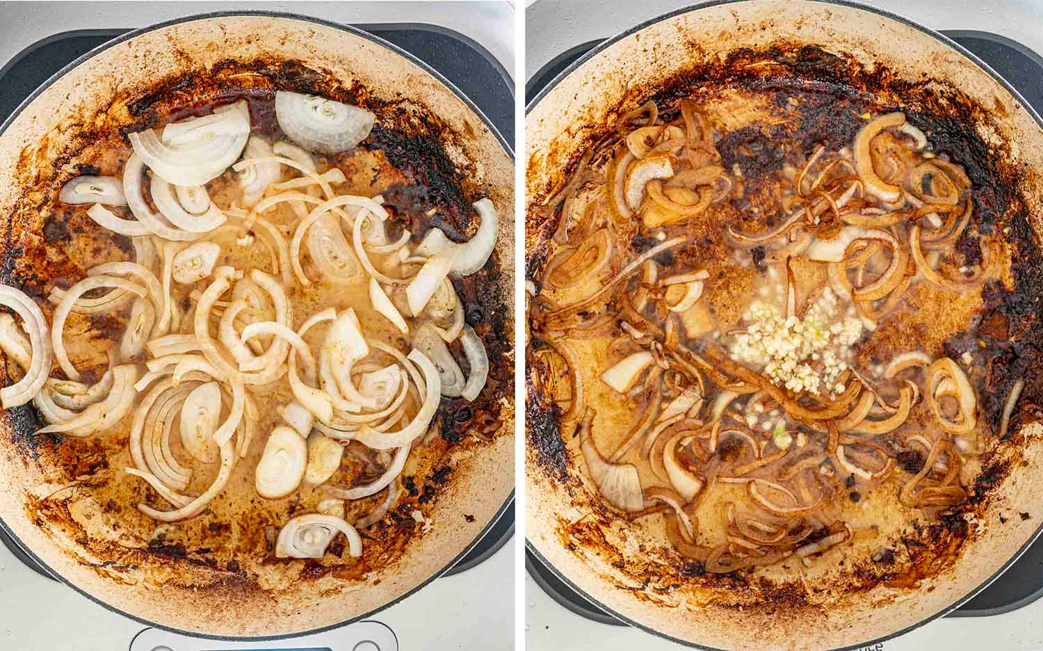 process shots showing how to make chicken adobo.