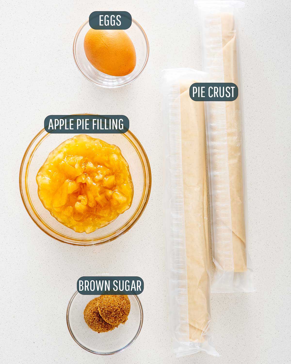 ingredients needed to make apple hand pies.