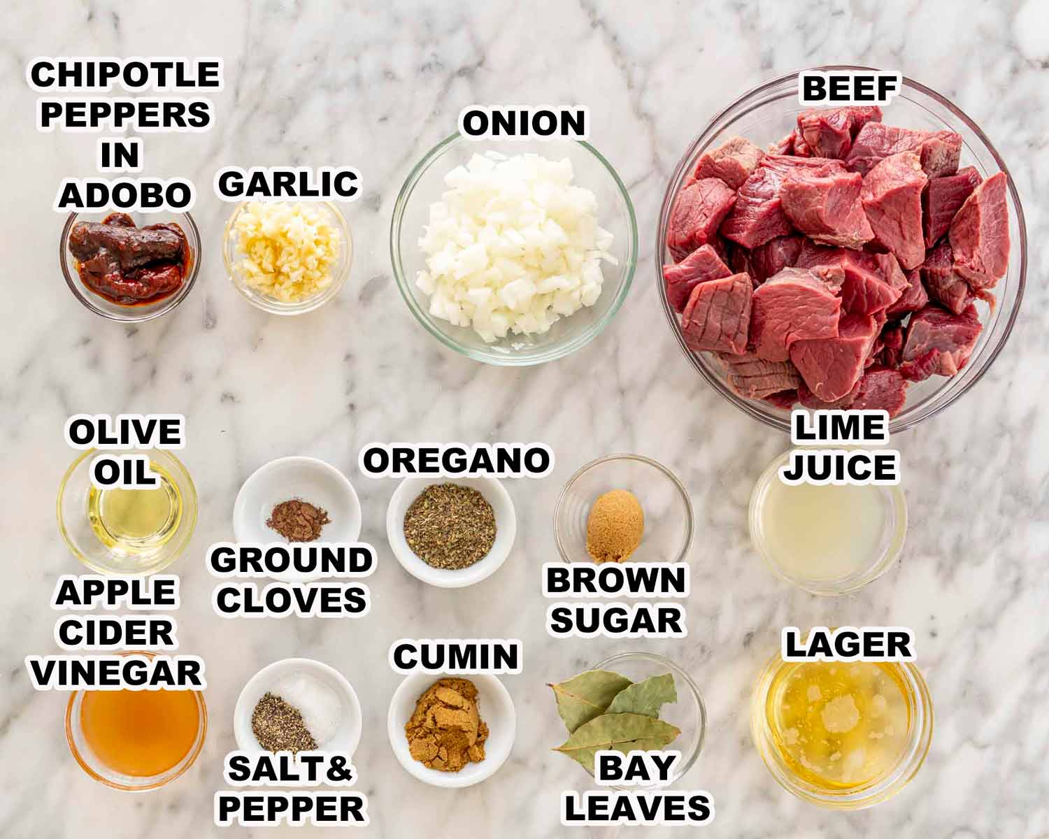 ingredients needed to make barbacoa beef.