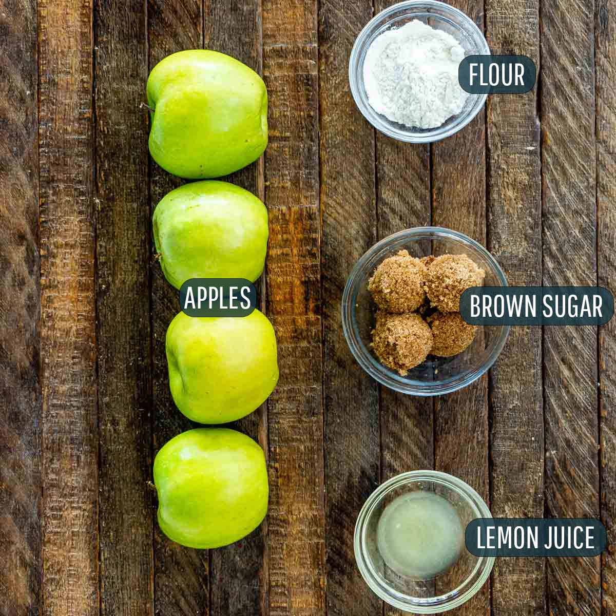 ingredients needed for apple filling for apple galette.