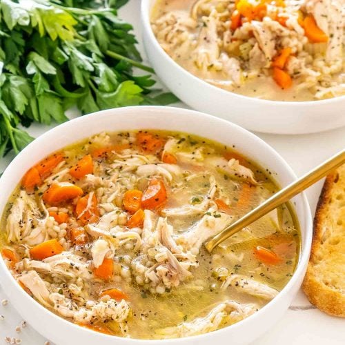Chicken Barley Soup - The Forked Spoon