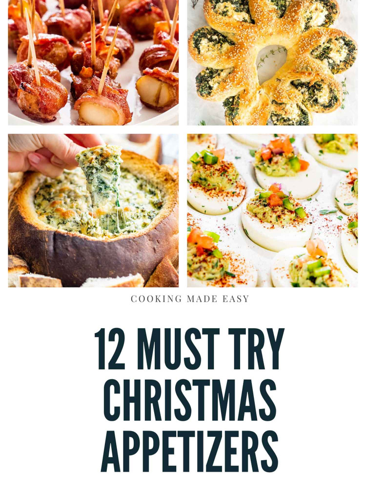 collage for christmas appetizers.