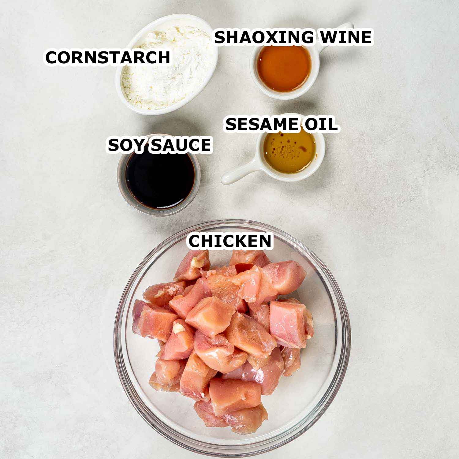 ingredients needed to make szechuan chicken.