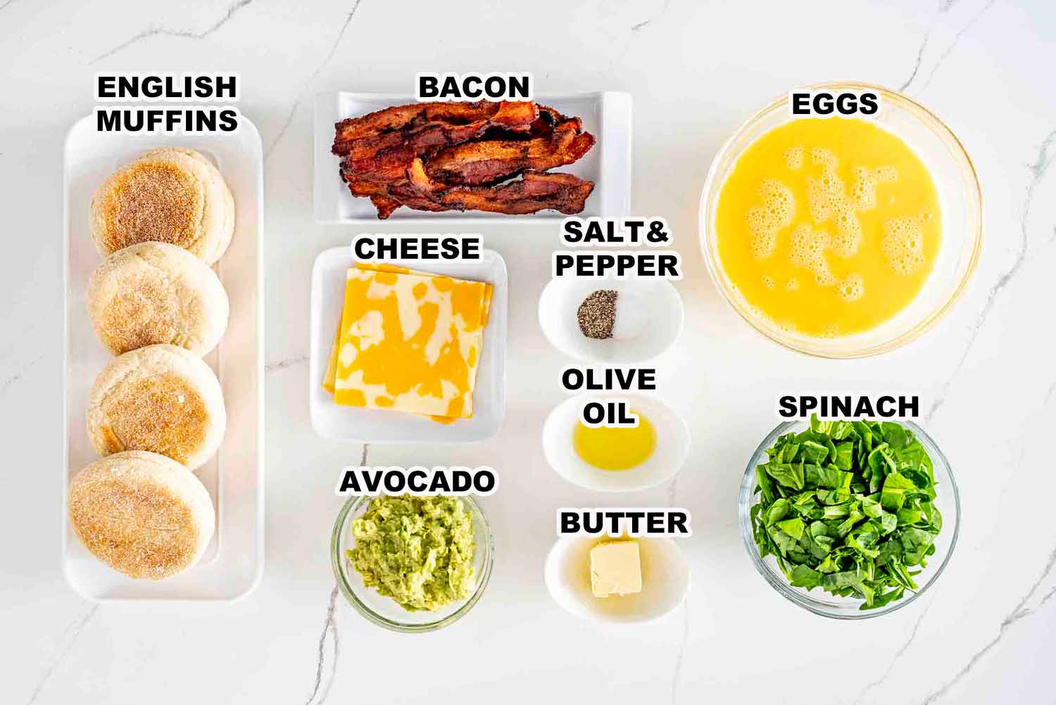 ingredients needed to make easy breakfast sandwich.