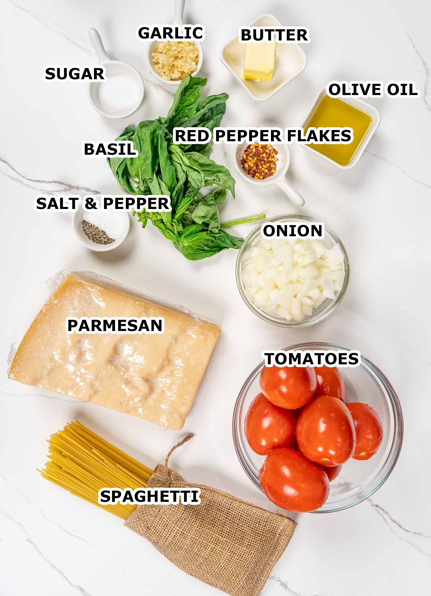 ingredients needed to make pasta pomodoro.