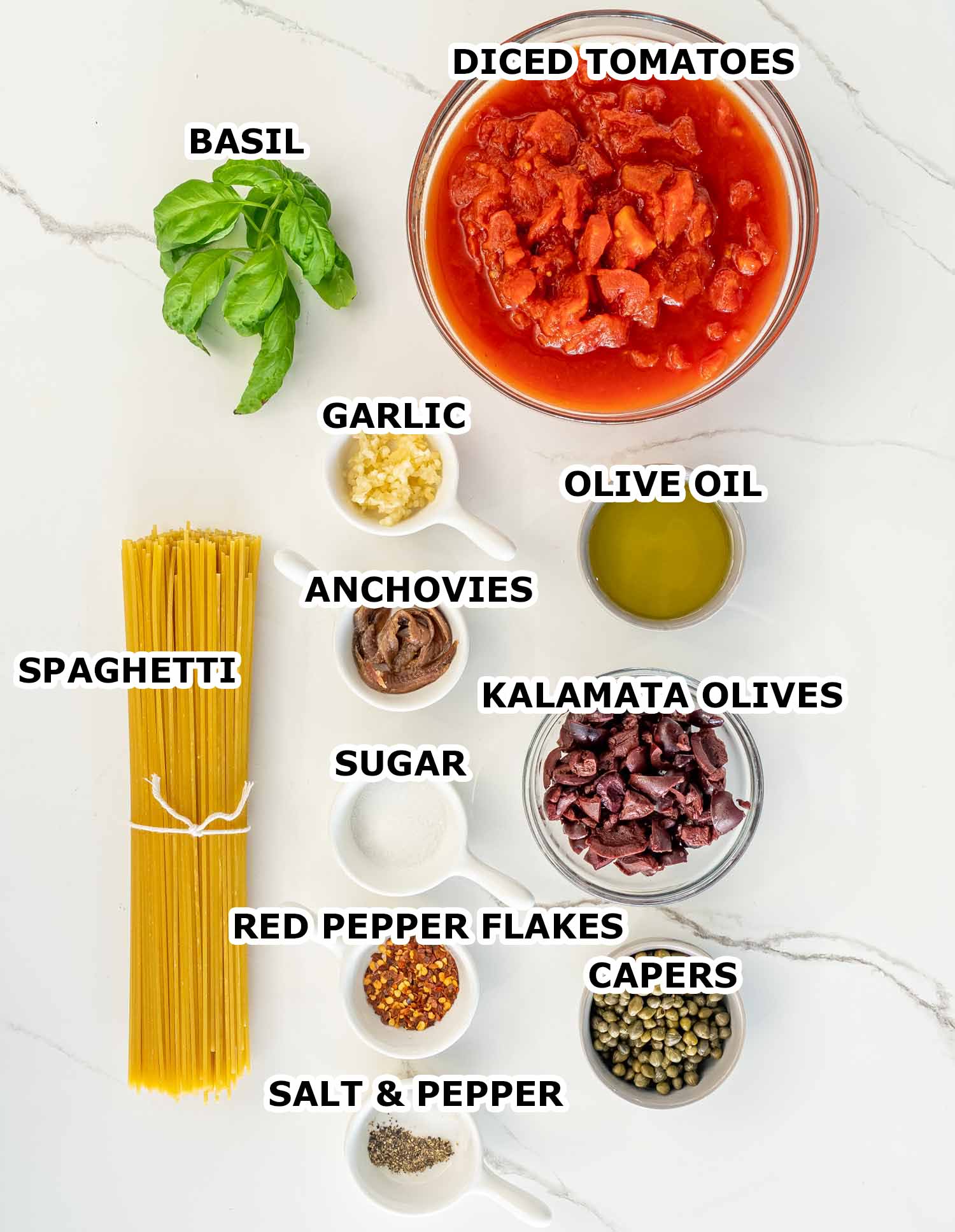ingredients needed to make pasta puttanesca.