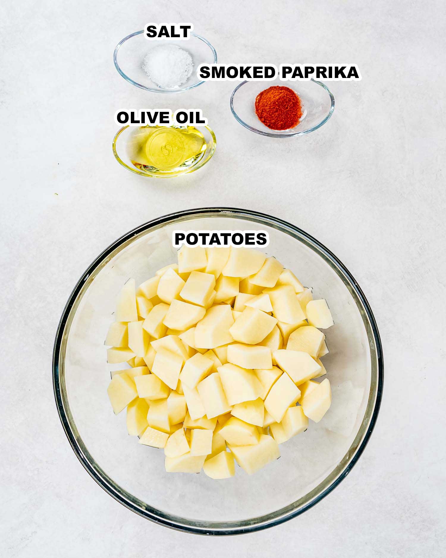 ingredients needed to make patatas bravas.